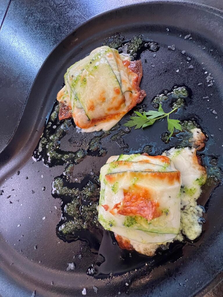 raviolis de calabacin rellenos de gambas